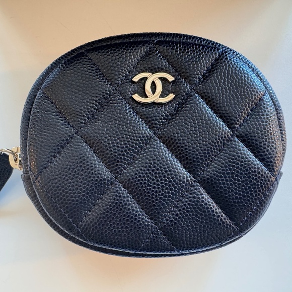 CHANEL NIB Caviar Quilted Zip Around Classic O-Coin Purse (Navy) - Picture 4 of 12